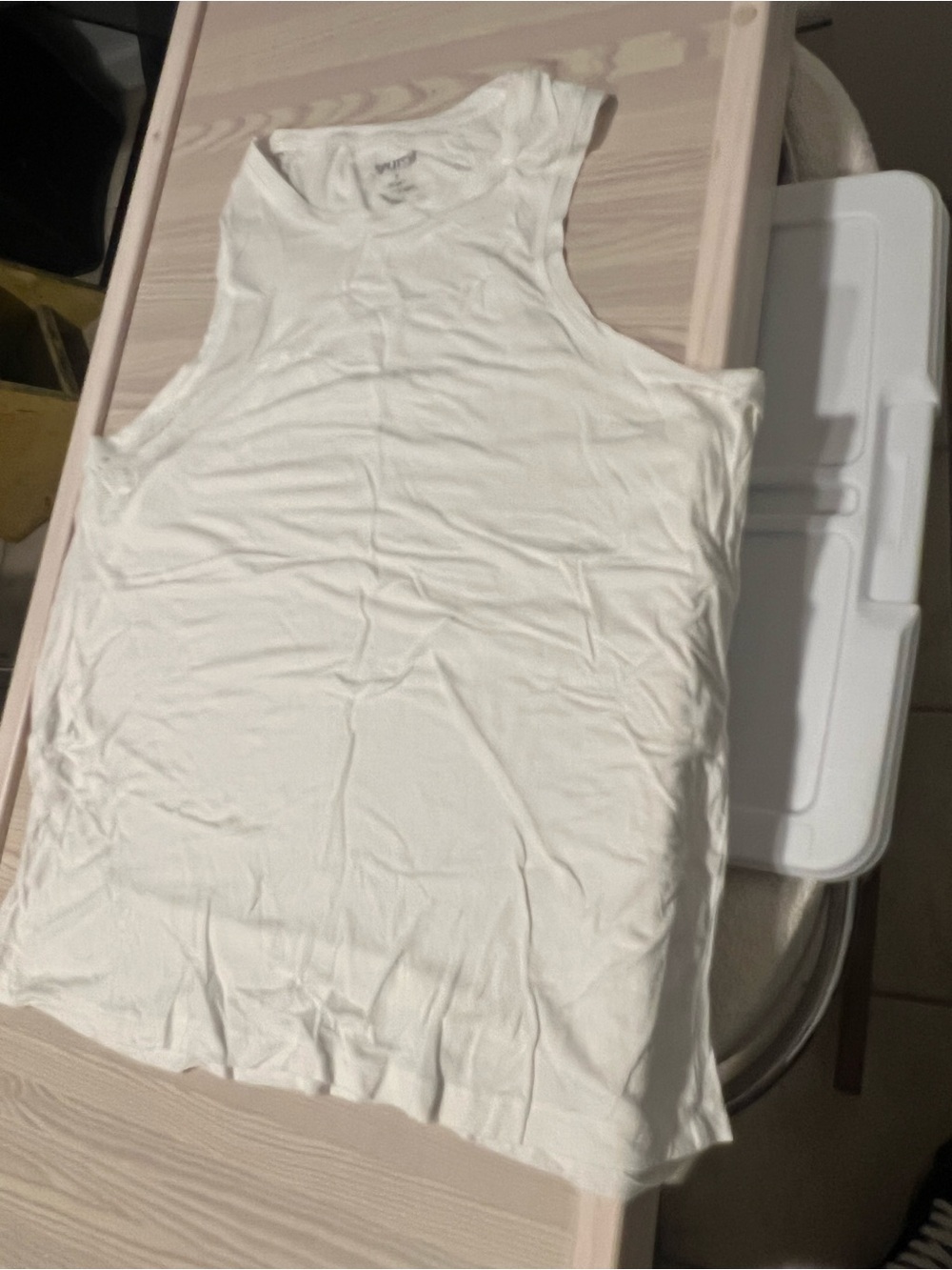 Splits59 White Ribbed Racerback Tank - Picture 1 of 1